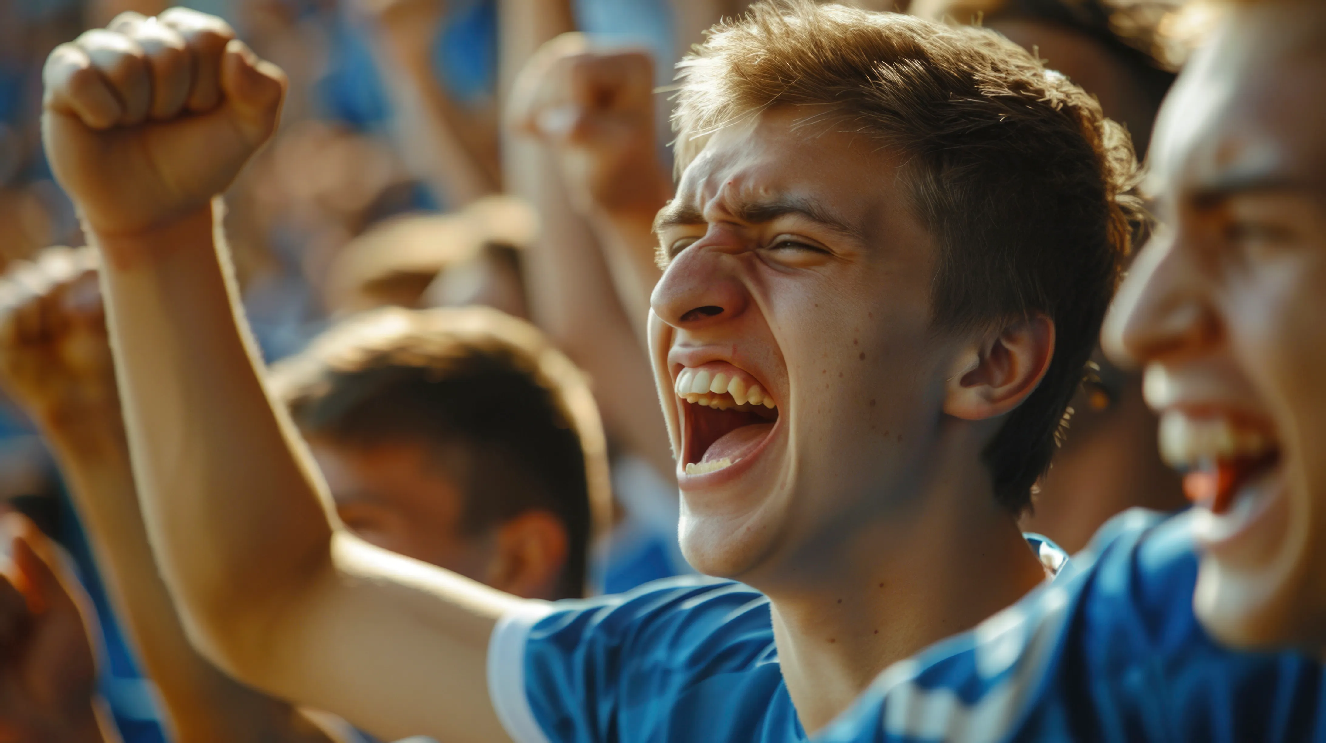 footie fans blue
