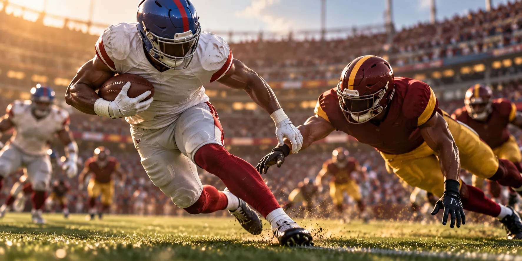 Golden Hour Football Tackle