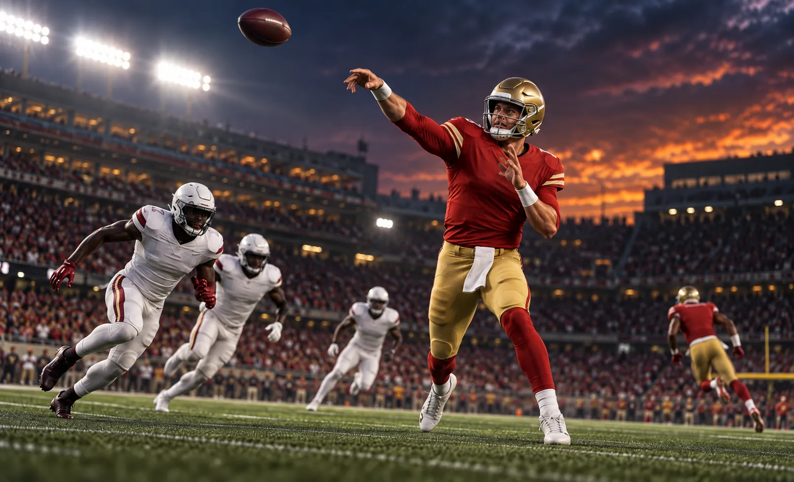 nfl player passing to quarterback for a touchdown attempt
